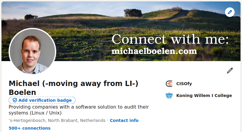 Screenshot of LinkedIn header