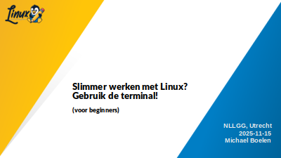 First slide of presentation about using the Linux terminal